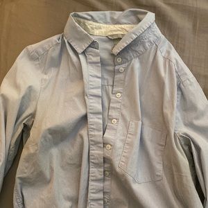 White and blue striped blouse